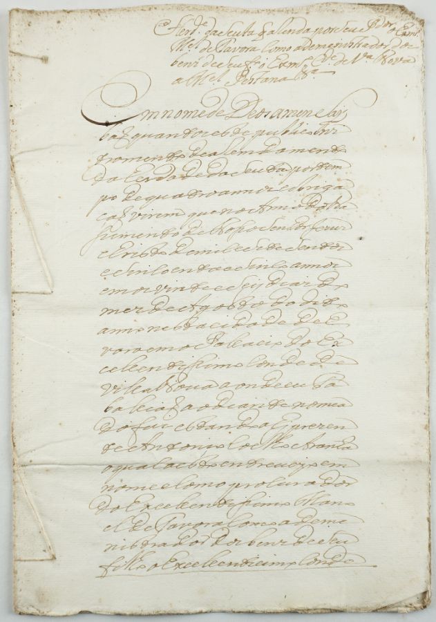 Manuscrito s/ papel, 3 bifólios cosidos, assinado, com sinal público