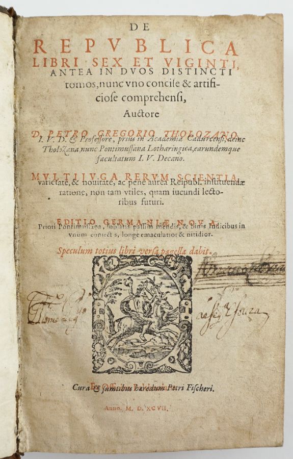 De Republica Libri Sex,- 1596